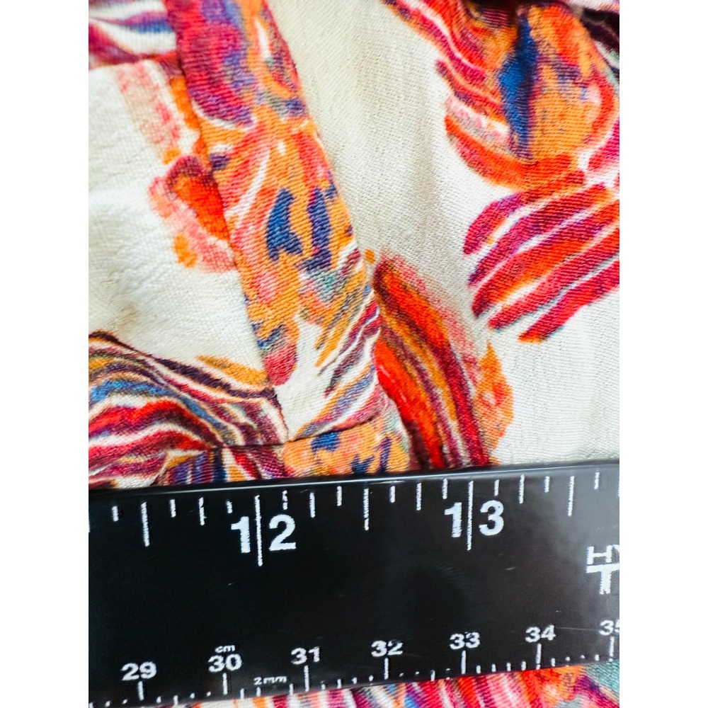 Free People Wide Leg Jumpsuit Size XS Boho Floral Front Tie Cropped Belted - Picture 13 of 15